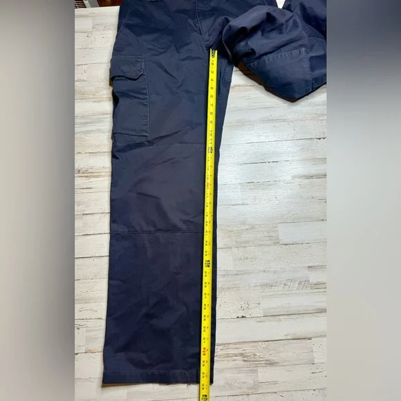 5.11 Tactical Cargo Pants Mens 36x35 Durable Workwear Ripstop Outdoor Navy Blue - Picture 7 of 10